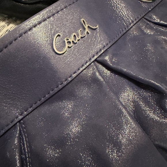 Coach Shimmery Purple Shoulder Bag with Clear Chain Detail - Picture 3 of 6